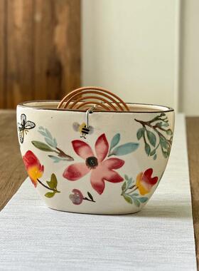 托大号手绘陶瓷香薰蚊香环wenxiang香蚊香盘盘支架座接灰盒防驱火