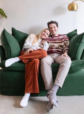 小户型沙发客厅单人简位约卧人公寓布艺沙HM24315-发北室欧宽大懒