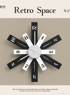 TEBO家居免打孔现代轻奢挂钟客厅艺术创意钟表简约大气时钟装饰墙