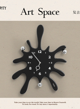 TEBO免打孔北欧轻奢钟表挂钟客厅现代简约艺术创意时钟挂墙