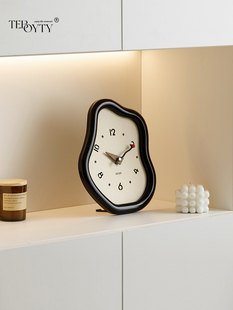 TEBO家居客厅摆台式时钟入户玄关桌面摆件钟表电视柜座钟装饰品