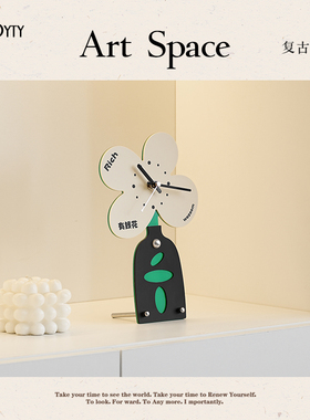 TEBO有钱花创意时钟摆件入户玄关客厅招财摆台式钟表装饰品