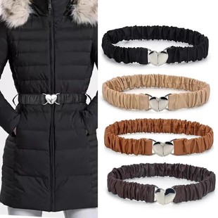 羽绒服女款腰带时尚装饰外搭女百搭ins风冬季羽绒外套大衣束腰封