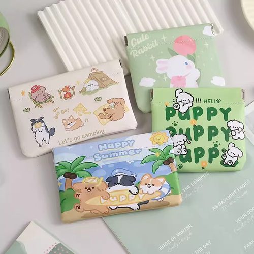 口红包化妆品收纳包自动闭合弹片耳机数据线杂物收纳袋便携眼镜袋