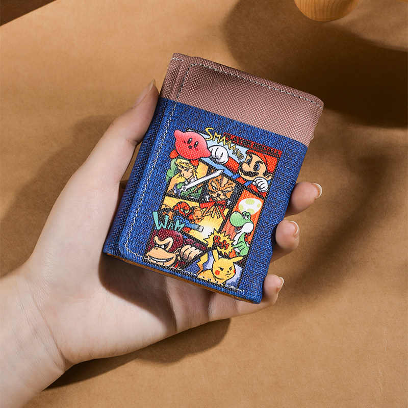 马里奥钱包男青少年钱包儿童学生随身小钱包大学生创意钱包年轻人