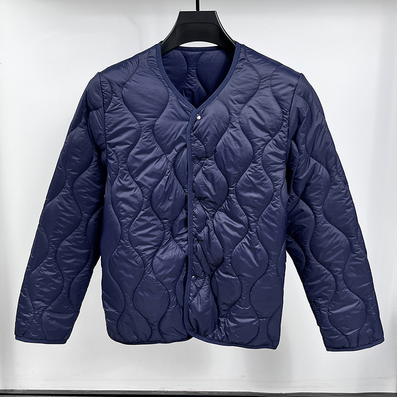 秋冬新款男士轻薄羽绒棉服内胆保暖修身圆领潮流棉衣外套