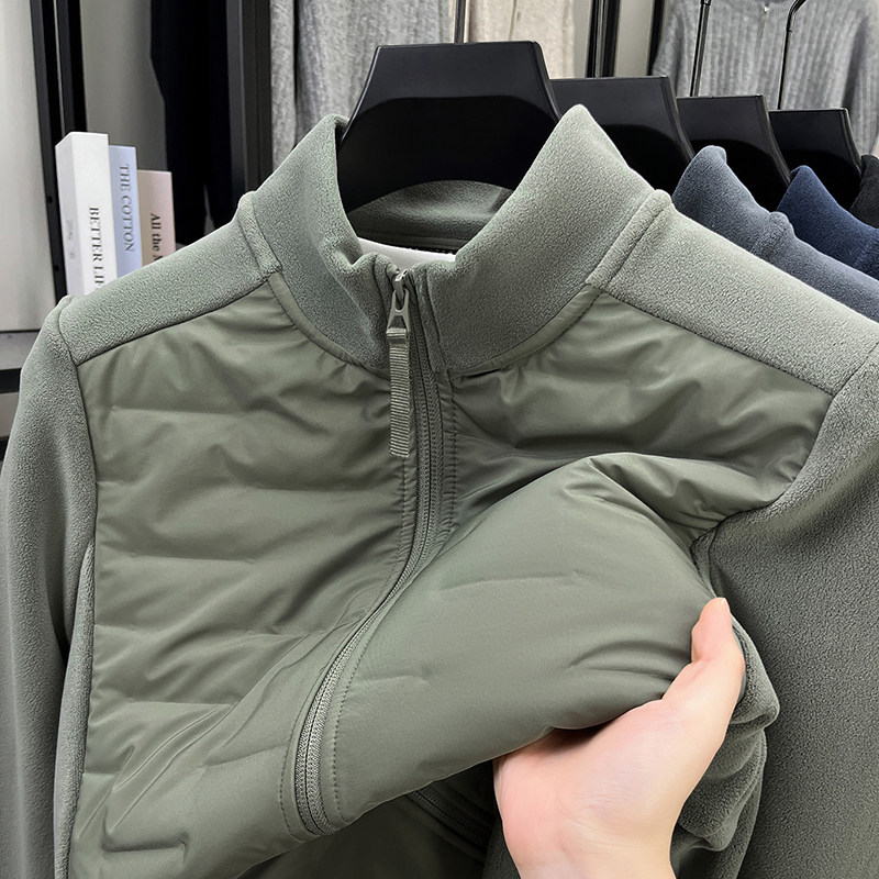 男款冬季羽绒棉服军绿色立领羽绒服男短款拉链外套90绒轻便防风