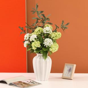 热销木绣球搭配花瓶北欧简约家居客厅插花玄关陶瓷贵妃瓶花艺摆件