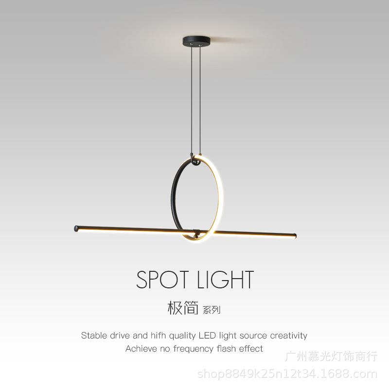 北欧现代简约餐桌吧台灯意式设计师款极简餐厅吊灯办公室长条吊灯