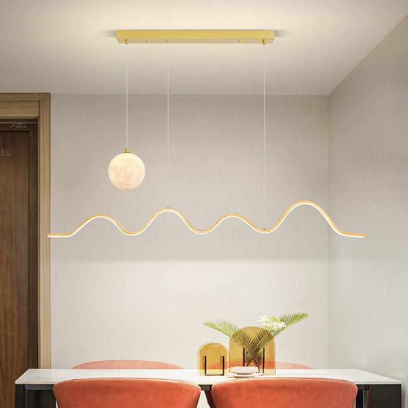 【严选】餐厅吊灯轻奢饭厅餐桌吧台灯大气现代简约月球灯餐厅灯具