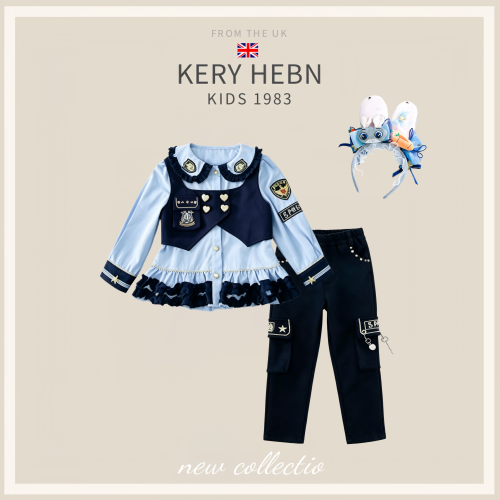 KeryHebn女童朱迪兔子警官衣服春秋套装生日礼服表演服万圣节cos