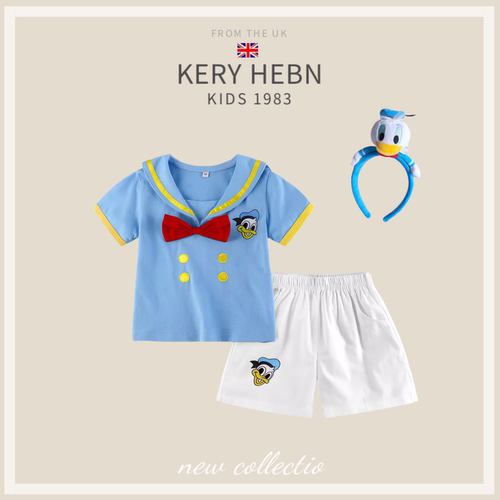 KeryHebn男女童夏季纯棉套装唐老鸭cos服衣服迪士尼女童cos连衣裙