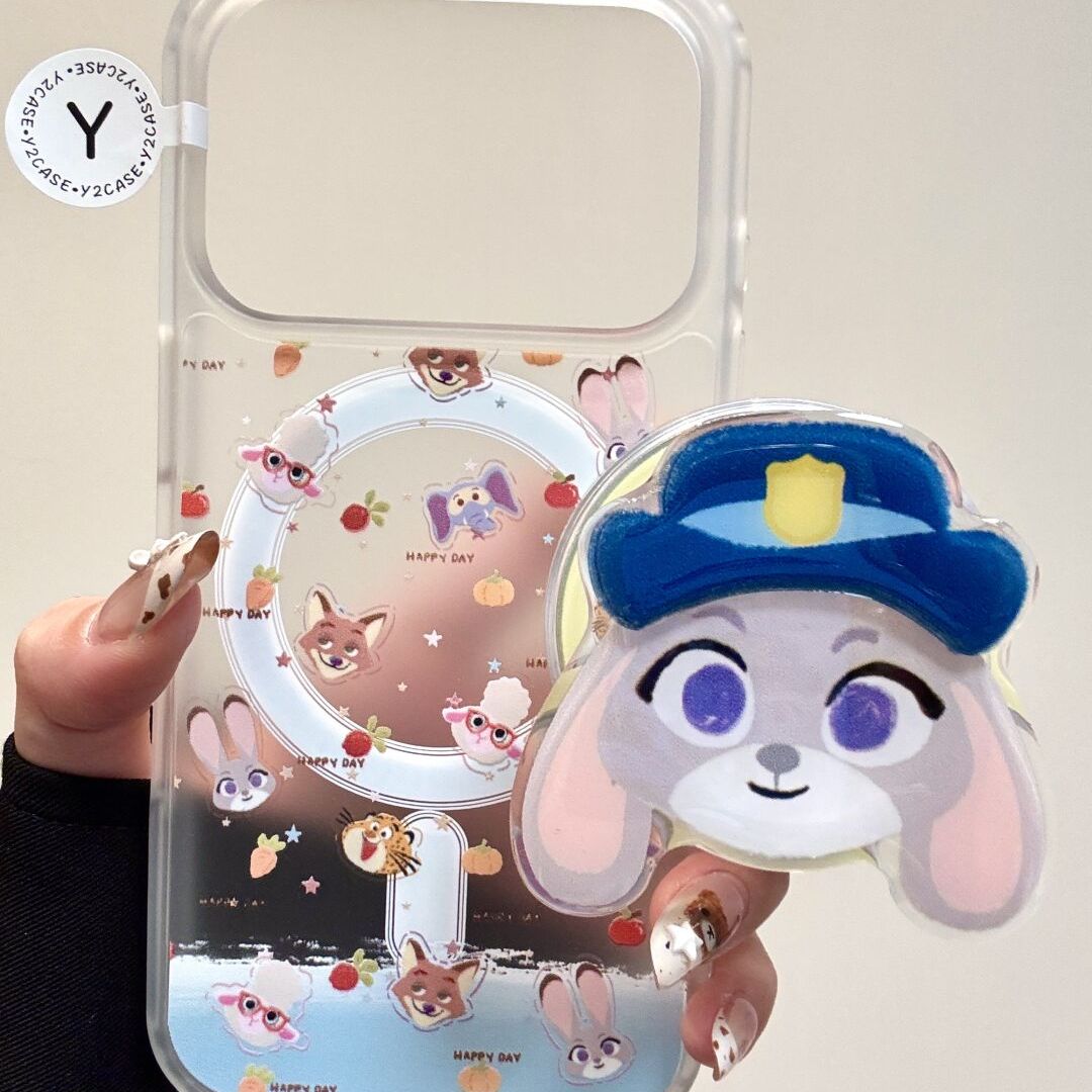 卡通可爱疯狂动物城尼克朱迪磁吸支架适用iPhone17promax新款苹果16promax手机壳17小众15趣味14个性13保护套