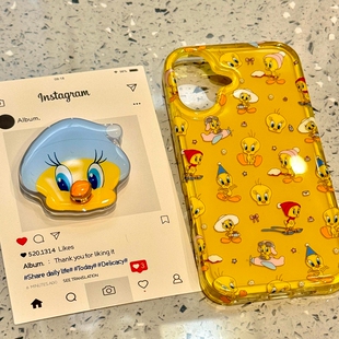 卡通满屏崔弟小鸭转转支架适用iPhone16promax手机壳15promax新款14可爱趣味13小众高级15少女心16创意防摔套