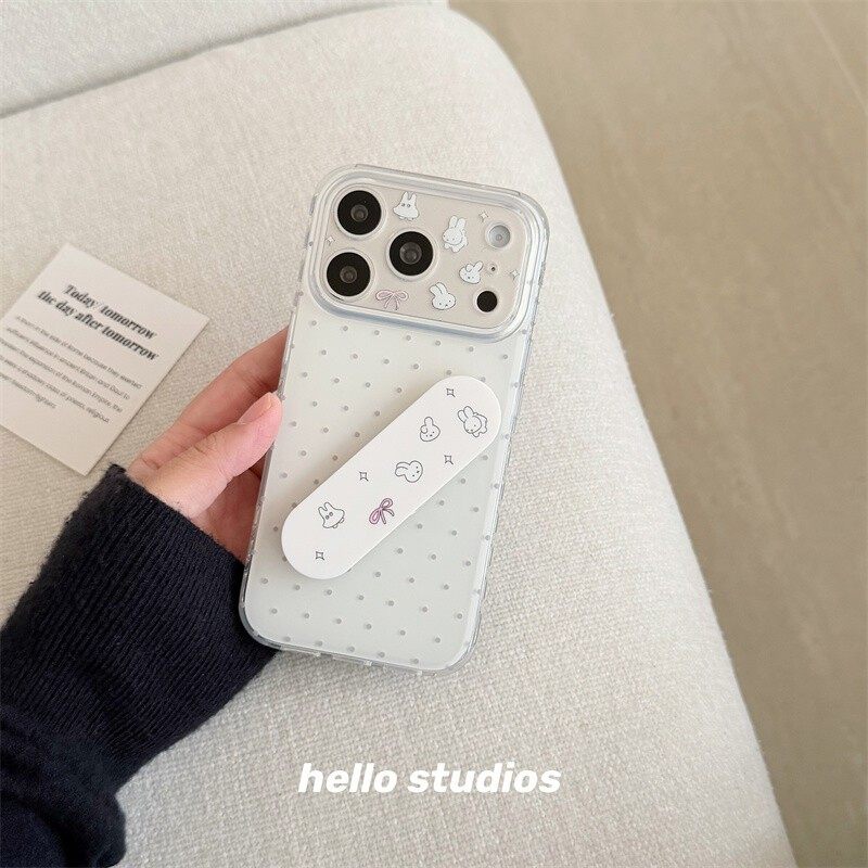 韩系满屏波点米菲兔创可贴支架适用苹果17promax新款iPhone16promax手机壳17小众可爱14卡通15pm创意13保护套,3C数码配件,手机保护套/壳,淘宝优惠券,粉丝福利购,淘宝优惠卷