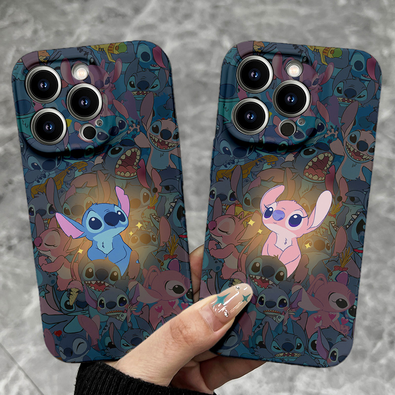 发光史迪仔安琪iPhone17手机壳创意新款17ProMax适用苹果15菲林硬壳14情侣13高级感16promax爆款16全包保护套