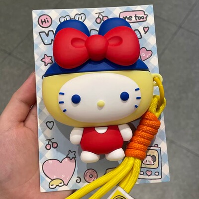 个性创意可爱麻美吉Kitty猫防尘塞适用airpods4卡通苹果耳机套airpodpro3无线蓝牙耳机壳aipods1/2硅胶防摔套