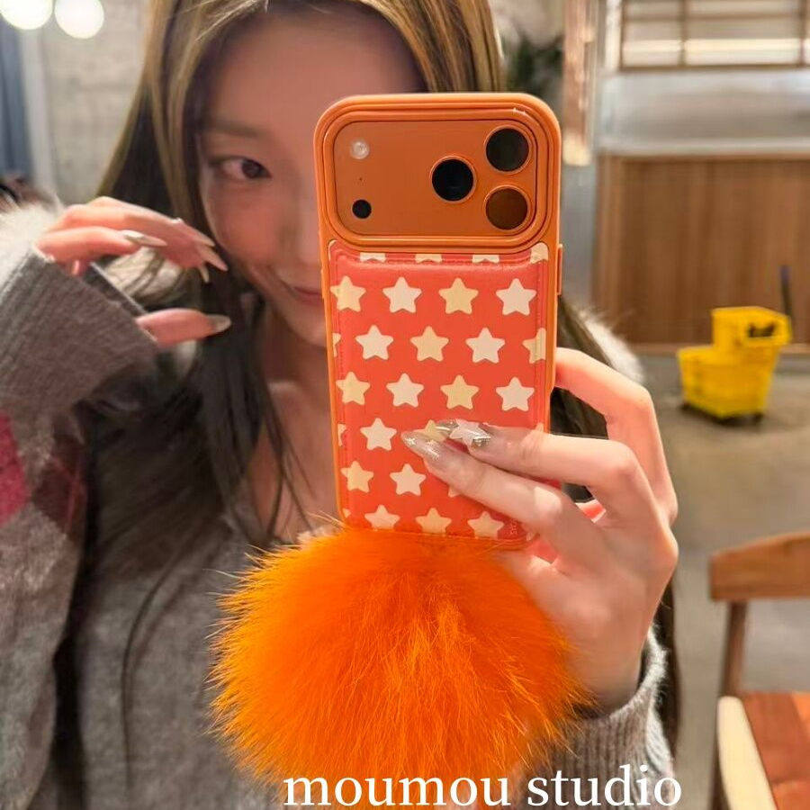 秋冬鼓包皮纹满屏星星适用苹果17promax苹果17手机壳iPh