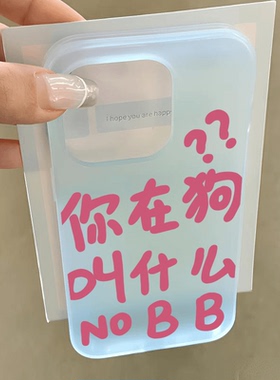 创意文字你在狗叫什么适用iPhone17promax手机壳新款16promax简约小众13个性14不撞款15磨砂17全包防摔保护套