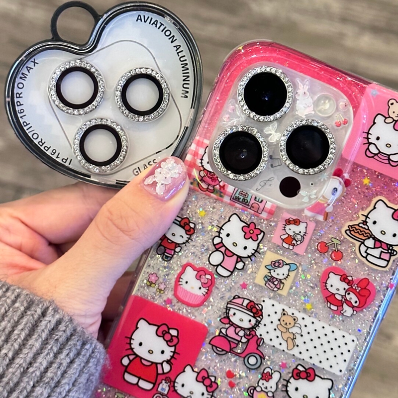 ins高清透明闪钻镜头膜适用苹果17promax镜头膜新款iPhone16Promax手机镜头盖防尘16P细闪镜头15摄像头保护膜