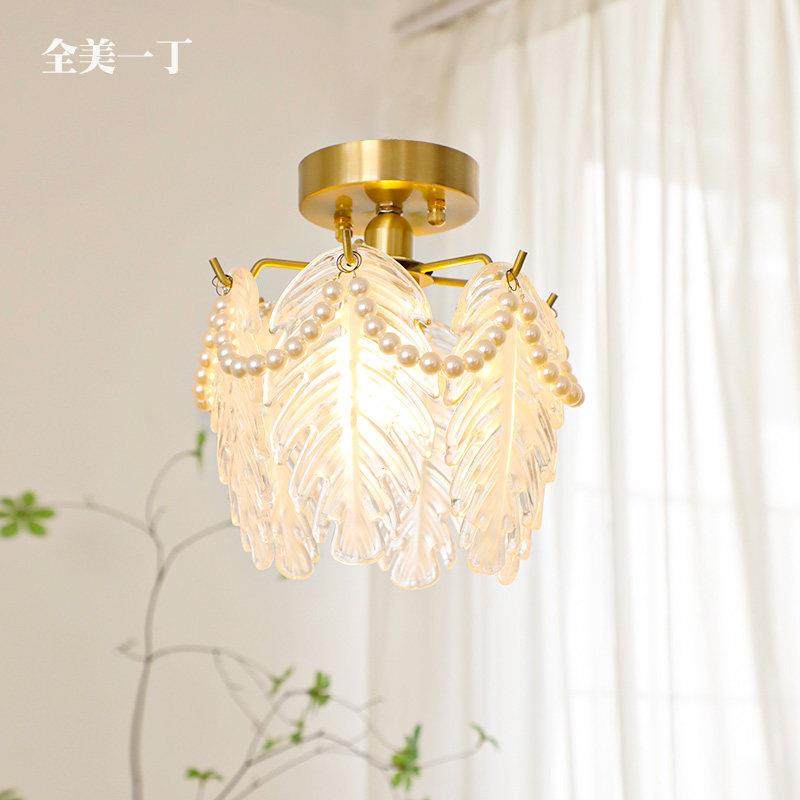 法式复古珍珠羽毛床头灯简红约玄关阳台走顶廊网吊ZPO吸灯,家装灯饰光源,厨卫/阳台/玄关/过道吸顶灯,淘宝优惠券,粉丝福利购,淘宝优惠卷