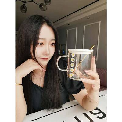 简约ins风加厚玻菊璃杯小雏耐杯子热水YJ-BLB00杯女办公室家茶用