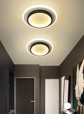 代简le走廊d过道吸顶灯温现馨家用入户玄关北欧约圆JD-MX056形阳