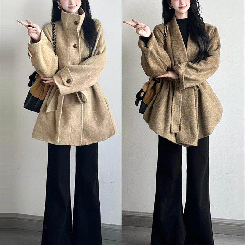 黑色微喇裤加绒牛仔裤女2026秋冬新款大码不贴腿垂感弹力喇叭裤子