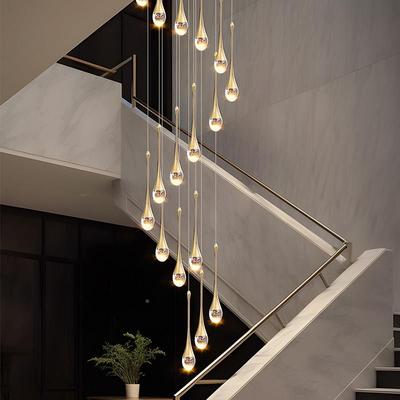 复式轻奢梯吊灯别墅客厅大灯现代简约大11111堂吊吊灯厅餐水晶楼