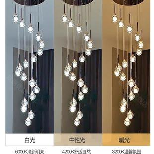 月球长WSX月影奢别墅旋转楼梯灯吊灯轻水晶挑挑空高覆式楼中空客