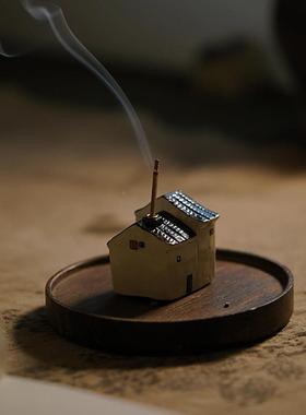 创意小手工檀RPE陶瓷香香线线香底座沉香插香炉家用托托盘香可爱