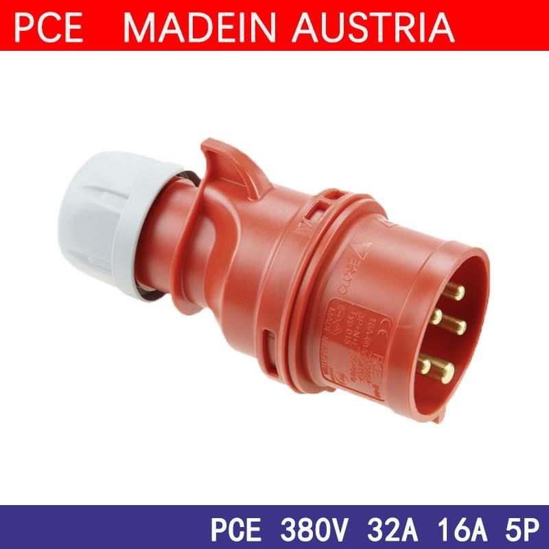 奥地利原装进口PCE工业连接器插头座380V 32A16A 5芯插头01252125