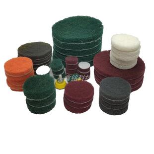 1寸2寸工业圆形百洁布植绒背绒拉丝布打磨抛光片自粘菜瓜布3000目