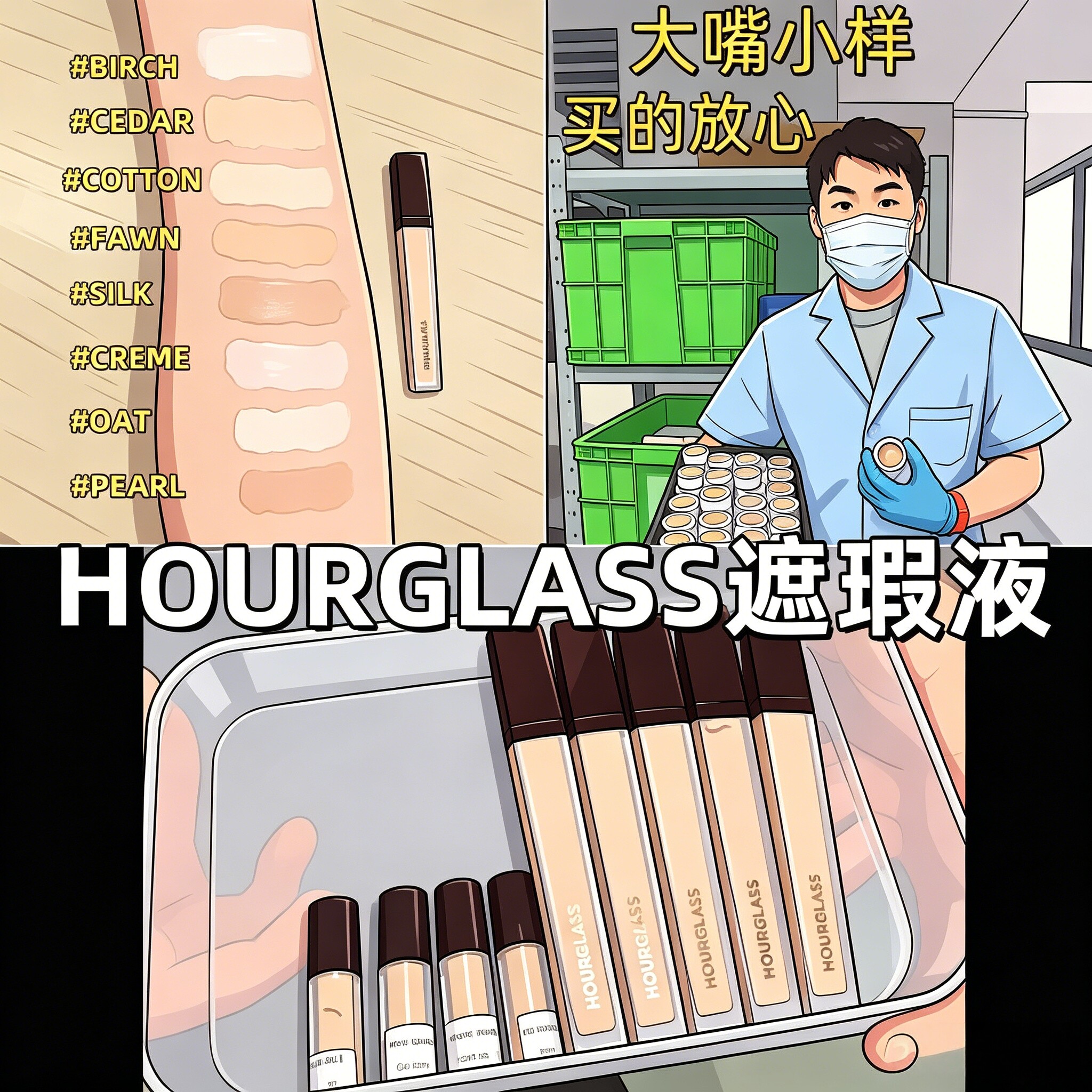 现货秒发Hourglass遮瑕蜜痘印斑点提亮泪沟Brich试用装小样图片