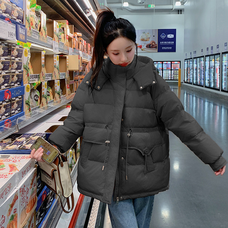 减龄短款加厚连帽羽绒服女2025年冬季新款韩版显瘦保暖白鸭绒外套,女装羽绒服,浙宝095(原288A)