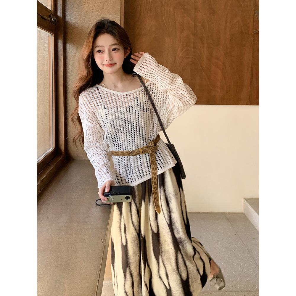 现货2025夏季新款镂空罩衫吊带连衣裙两件套095-8175-P165-K238,女装套装/套裙,浙宝095(原288A)