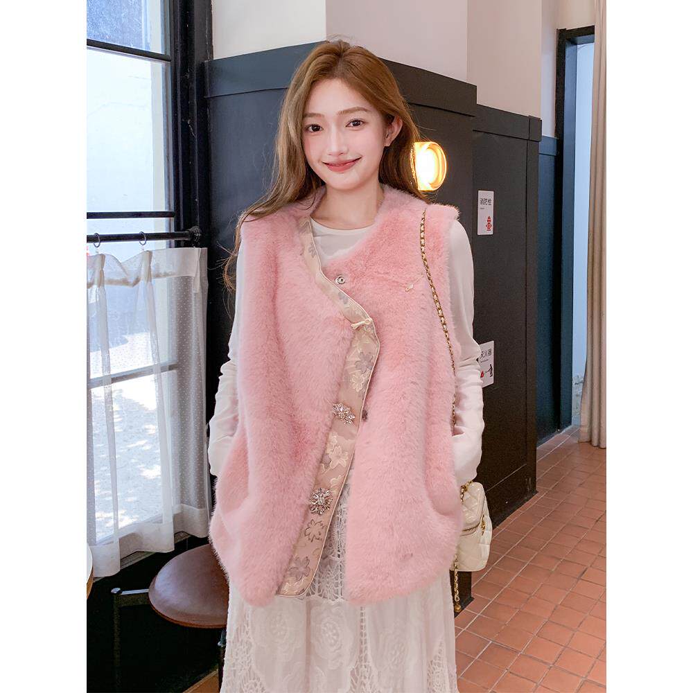 【现货】2025冬装新款皮毛一体马甲外套095-8311-P135-K198,女装皮草,浙宝095(原288A)