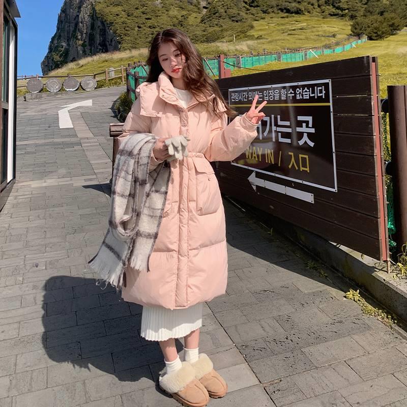 超好看羽绒服女小个子高级感长款洋气韩版温柔2024冬收腰慵懒外套,女装羽绒服,浙宝095(原288A)