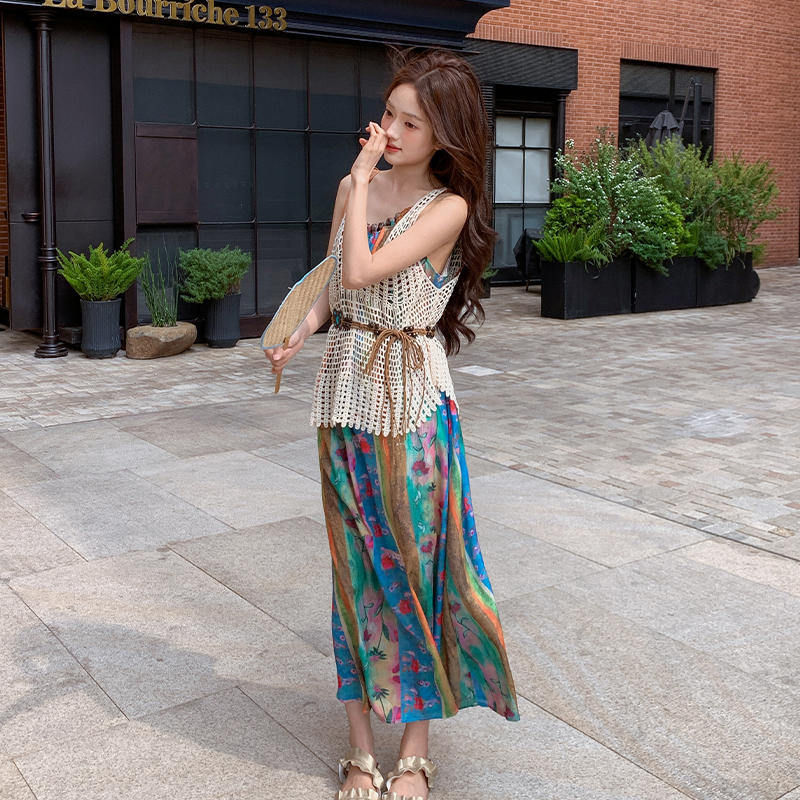 【已出货】2025夏装复古度假罩衫吊带裙两件套095-8188-P145-K198，商品下架区商品下架区，浙宝095(原288A)