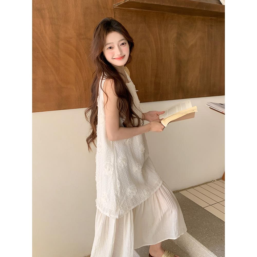 现货2025夏季新款剪花肌理感背心连衣裙095-8182-P125-K188,女装连衣裙,浙宝095(原288A)