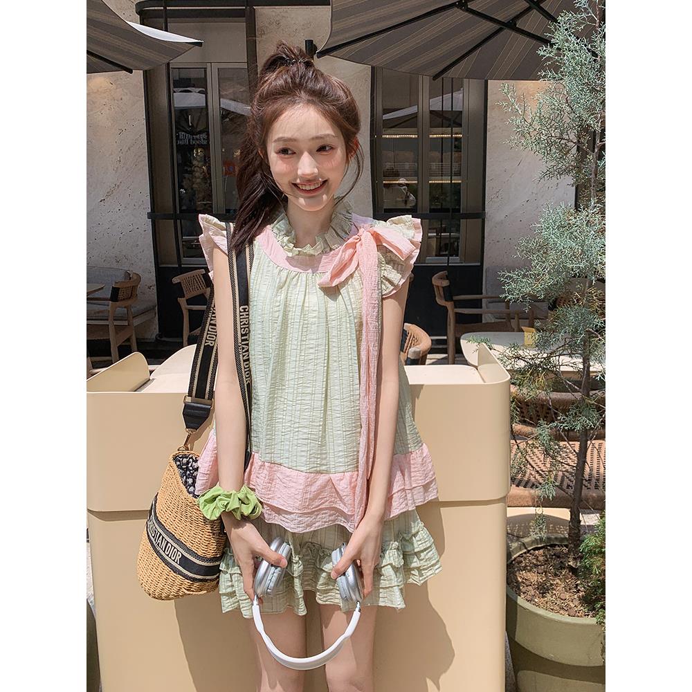 【已出货】2025夏装撞色上衣半身裙套装两件套095-8187-P155-K218,女装套装/套裙,浙宝095(原288A)