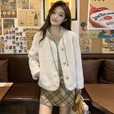 现货2024秋冬新款仿皮草短款皮毛一体毛绒外套095-9122-P135-K218，女装短外套，浙宝095(原288A)