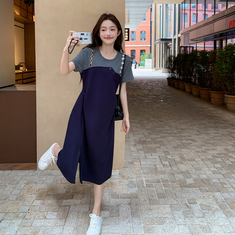【已出货】2025夏装新款假两件针织连衣裙095-8190-P125-K188,女装连衣裙,浙宝095(原288A)