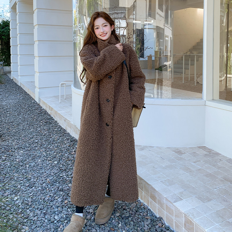 韩系高级感毛毛外套女2025冬季新款中长款皮毛一体加厚保暖上衣,女装皮草,浙宝095(原288A)