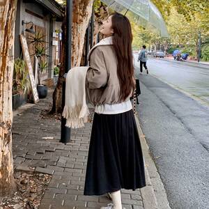 【现货】2024新款90白鸭绒羊羔毛灯芯绒羽绒服095-9172-P245-K368图片