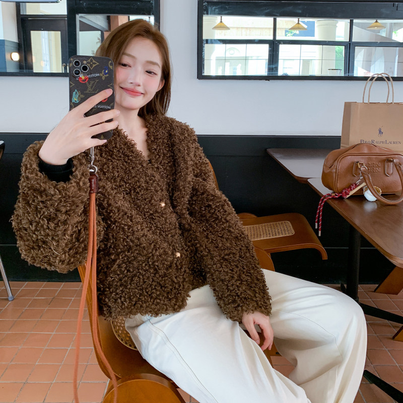 【现货】2025冬季短款皮毛一体毛绒外套095-8317-P155-K238,女装皮草,浙宝095(原288A)