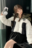 【现货】2024新款撞色拼接短款白鸭绒羽绒服095-932-P195-K298，女装羽绒服，浙宝095(原288A)