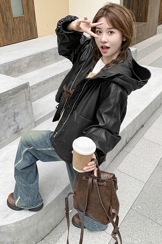 现货】2023冬季机车服pu皮夹克90白鸭绒羽绒服095-959-P265K388,女装羽绒服,浙宝095(原288A)