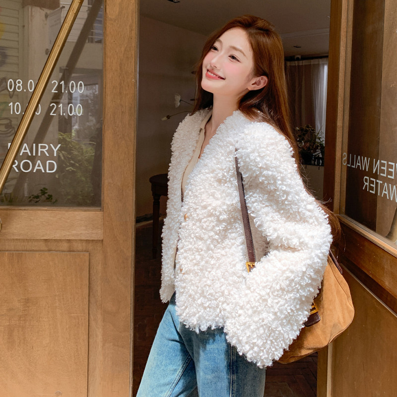 【现货】2025冬季短款皮毛一体毛绒外套095-8317-P155-K238,女装皮草,浙宝095(原288A)