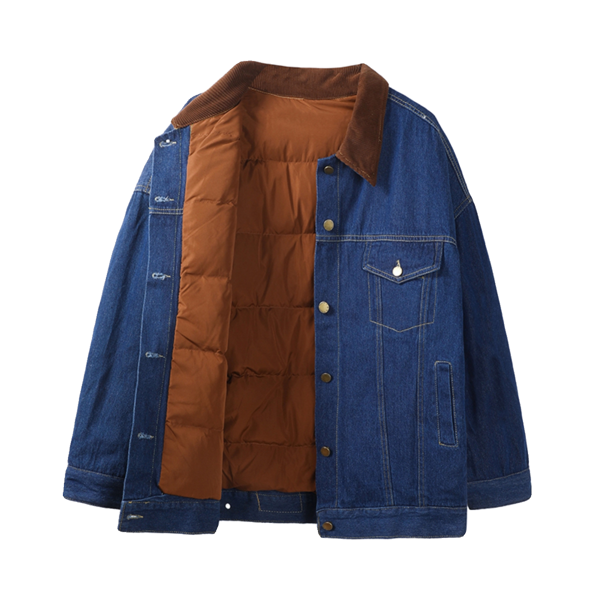 【现货】2024冬季新款90白鸭绒牛仔拼接羽绒服095-998-P275-K398,女装羽绒服,浙宝095(原288A)